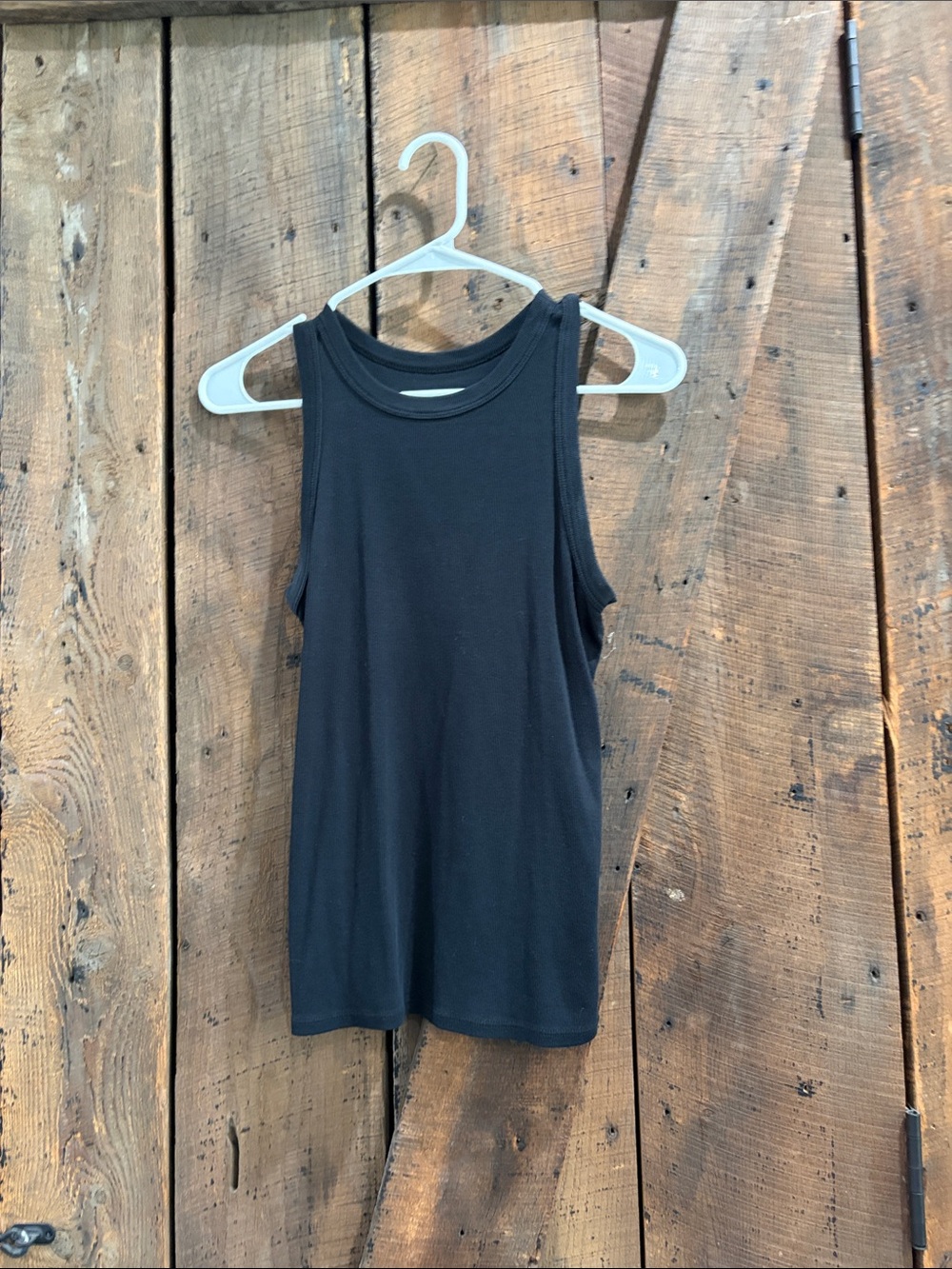a new day Black Ribbed Tank Top